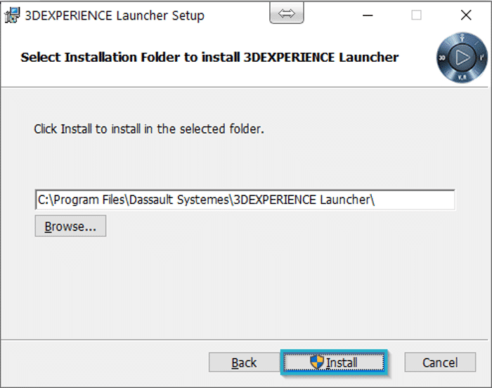 Select 3DEXPERIENCE Launcher Installation Folder